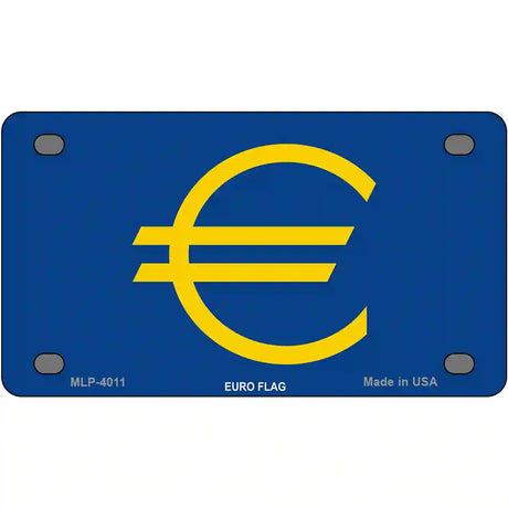 Euro Flag Metal Novelty License Plate 4" x 2.2" (MLP)