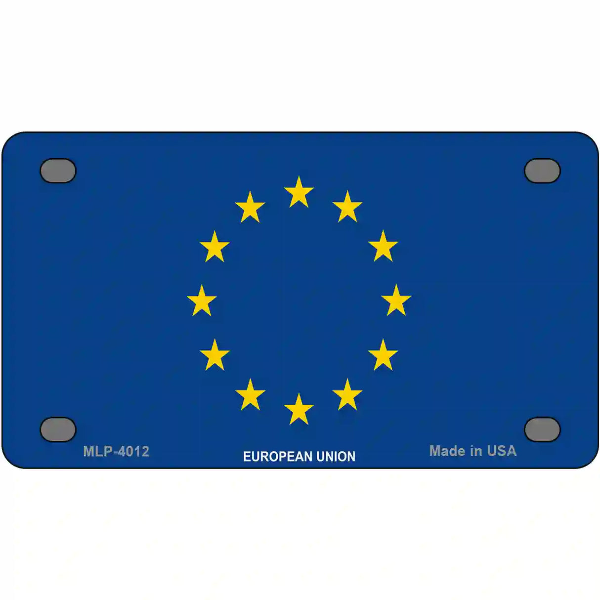 European Union Flag Metal Novelty License Plate 4" x 2.2" (MLP)