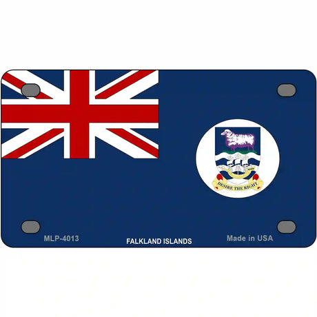 Falkland Islands Flag Metal Novelty License Plate 4" x 2.2" (MLP)