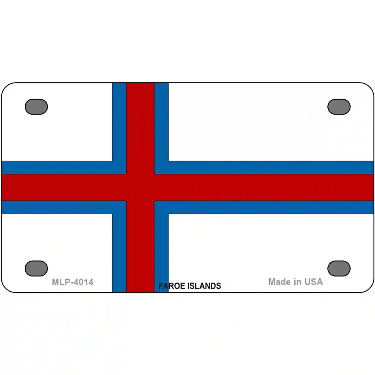 Faroe Islands Flag Metal Novelty License Plate 4" x 2.2" (MLP)