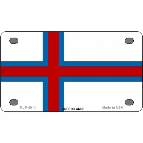 Faroe Islands Flag Metal Novelty License Plate 4" x 2.2" (MLP)