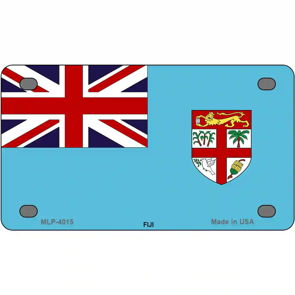 Fiji Flag Metal Novelty License Plate 4" x 2.2" (MLP)