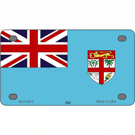 Fiji Flag Metal Novelty License Plate 4" x 2.2" (MLP)