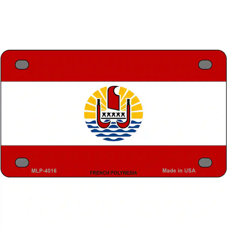 French Polynesia Flag Metal Novelty License Plate 4" x 2.2" (MLP)