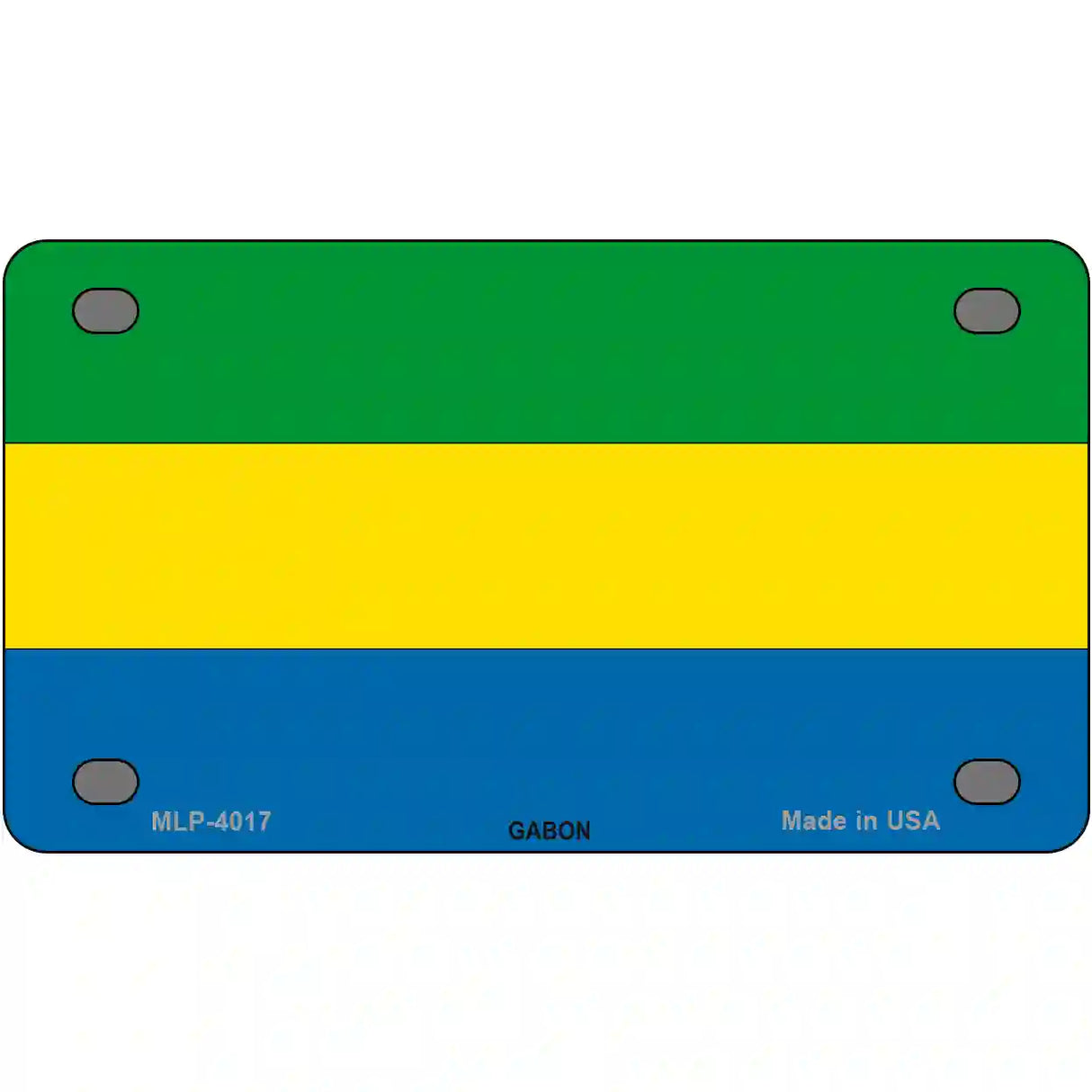 Gabon Flag Metal Novelty License Plate 4" x 2.2" (MLP)