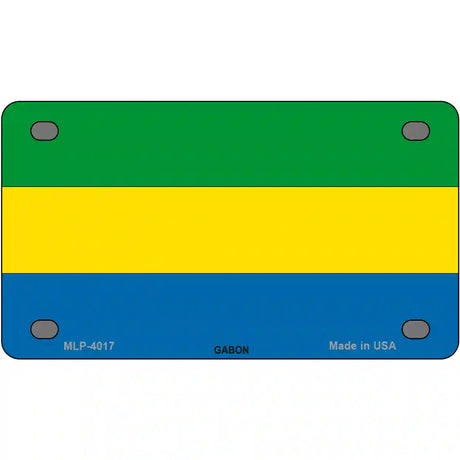 Gabon Flag Metal Novelty License Plate 4" x 2.2" (MLP)