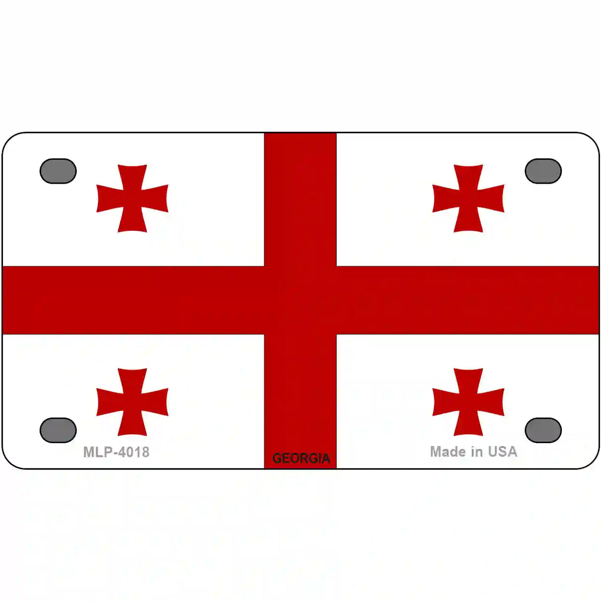 Georgia Flag Metal Novelty License Plate 4" x 2.2" (MLP)