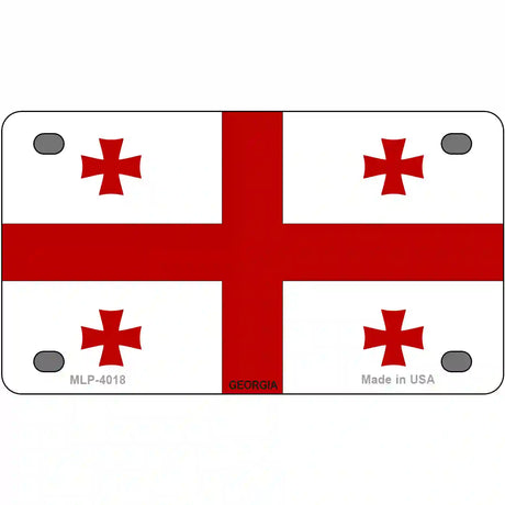 Georgia Flag Metal Novelty License Plate 4" x 2.2" (MLP)