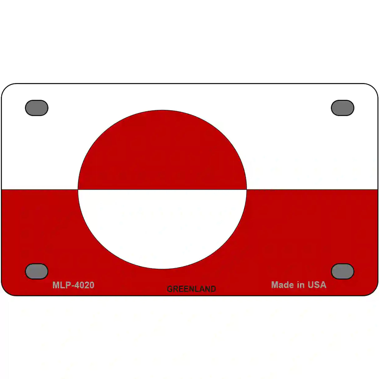 Greenland Flag Metal Novelty License Plate 4" x 2.2" (MLP)