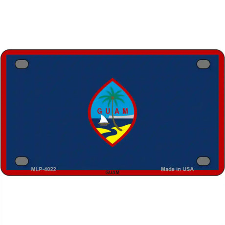 Guam Flag Novelty Metal License Plate Tag 4" x 2.2" (MLP)