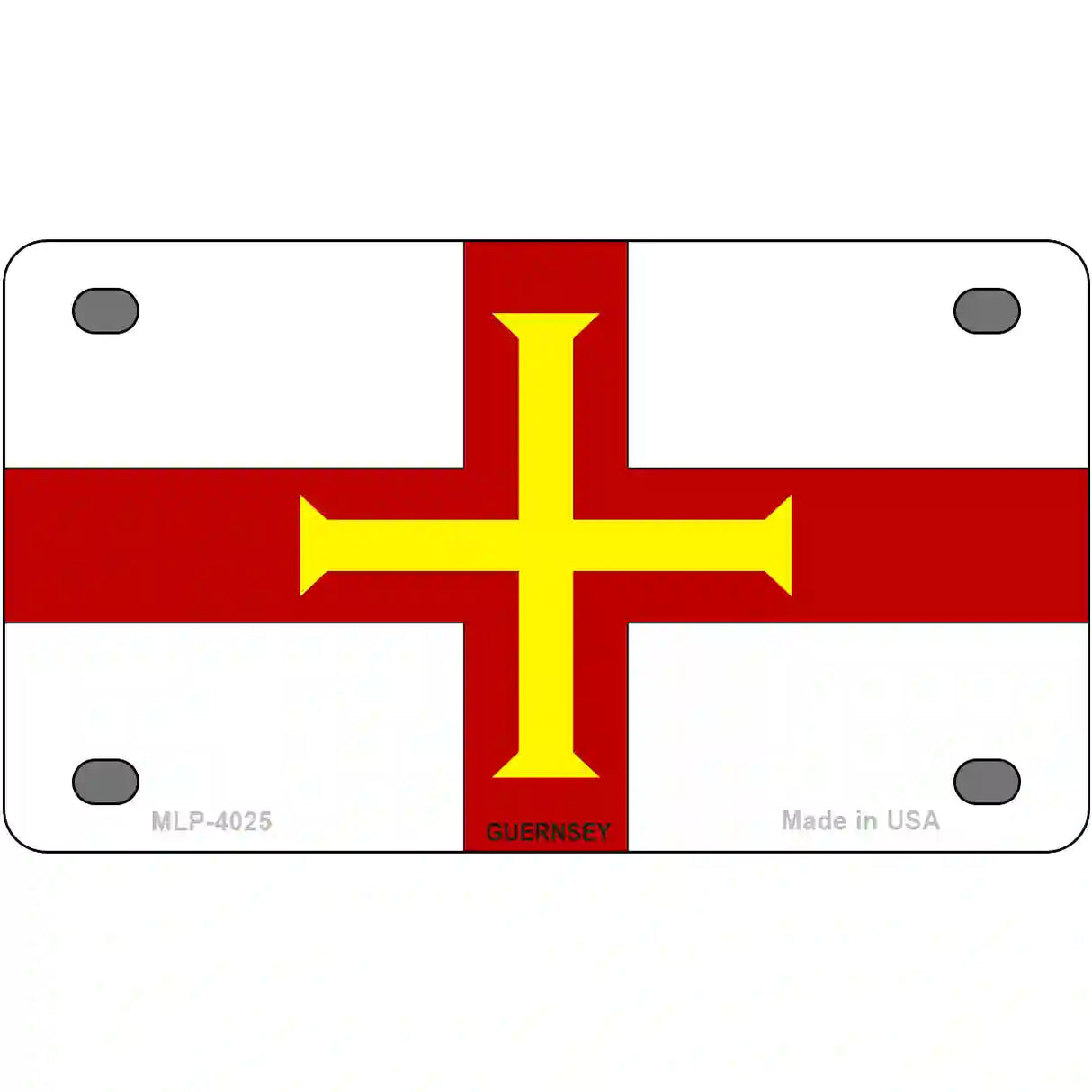 Guernsey Flag Metal Novelty License Plate 4" x 2.2" (MLP)