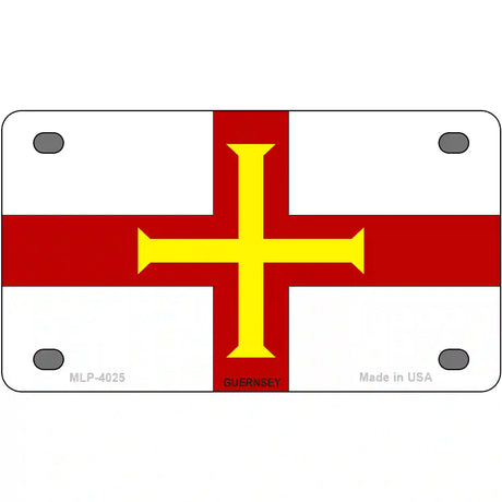 Guernsey Flag Metal Novelty License Plate 4" x 2.2" (MLP)