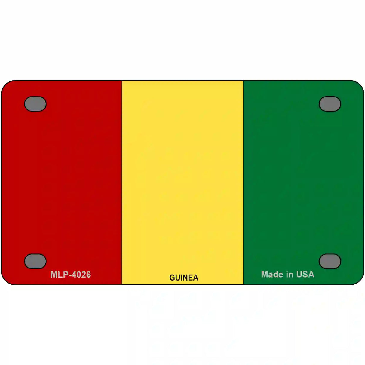 Guinea Flag Metal Novelty License Plate 4" x 2.2" (MLP)