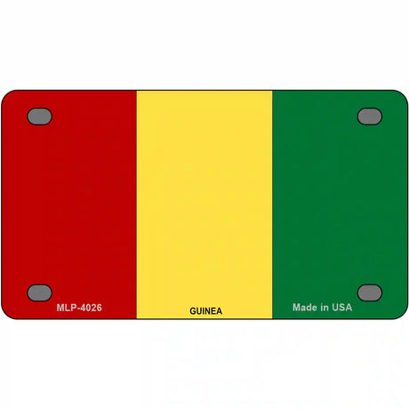 Guinea Flag Metal Novelty License Plate 4" x 2.2" (MLP)