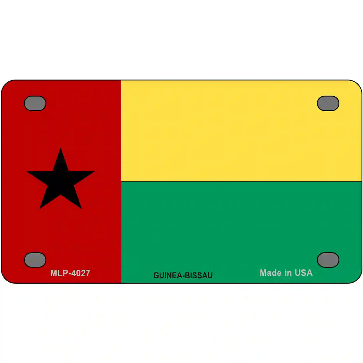 Guinea-Bissau Flag Metal Novelty License Plate Tag Sign 4" x 2.2" (MLP)