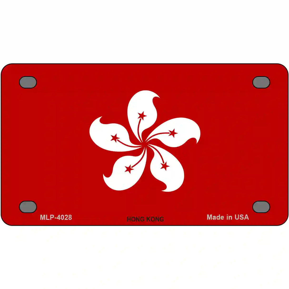 Hong Kong Flag Metal Novelty License Plate 4" x 2.2" (MLP)