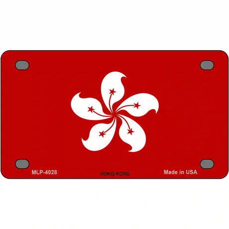 Hong Kong Flag Metal Novelty License Plate 4" x 2.2" (MLP)