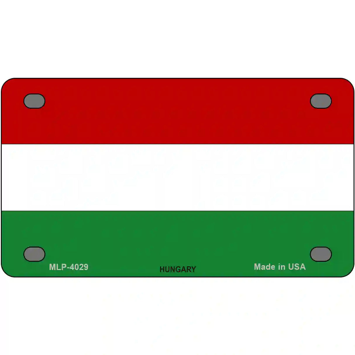 Hungary Flag Metal Novelty License Plate 4" x 2.2" (MLP)