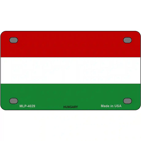 Hungary Flag Metal Novelty License Plate 4" x 2.2" (MLP)