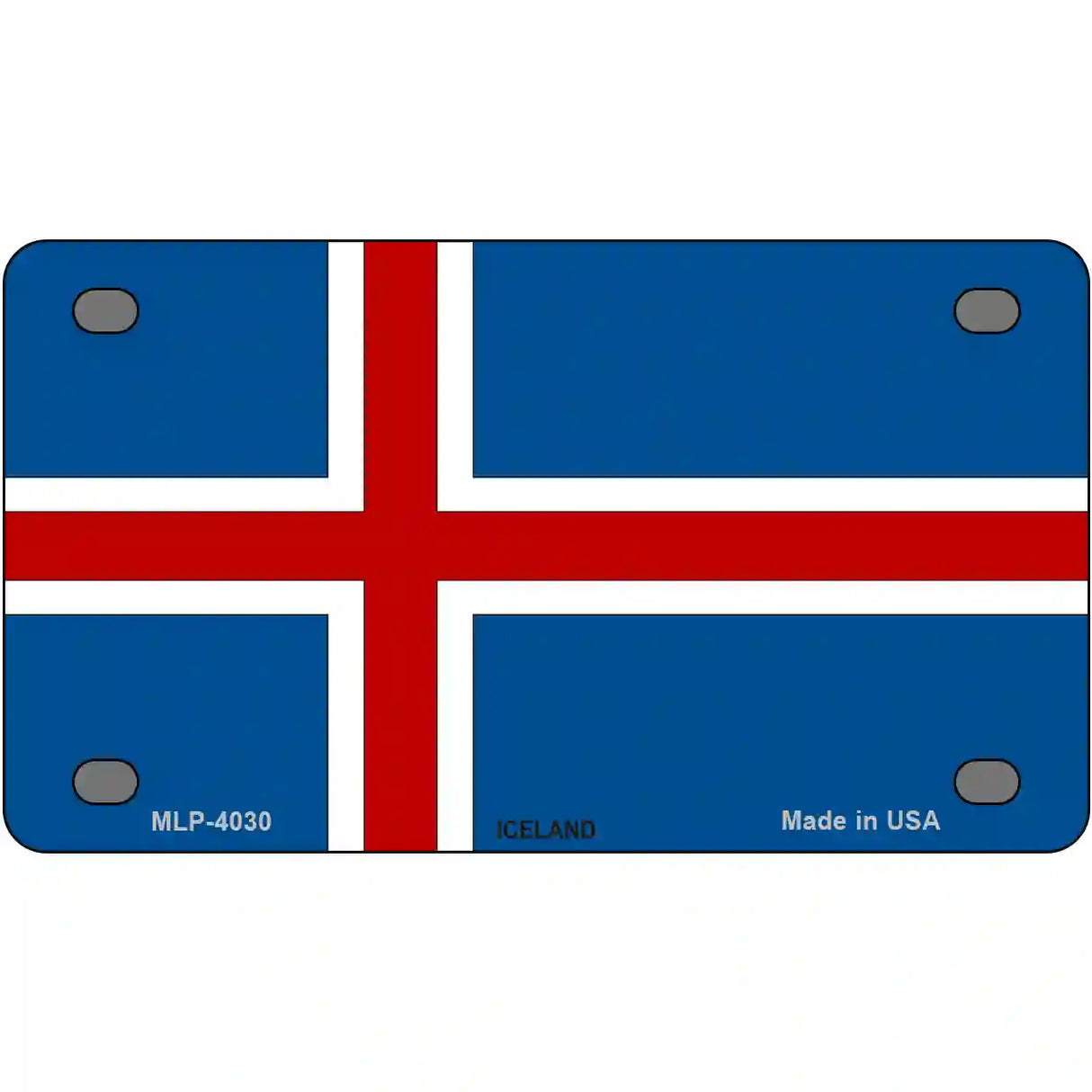 Iceland Flag Metal Novelty License Plate 4" x 2.2" (MLP)