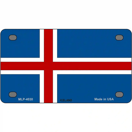 Iceland Flag Metal Novelty License Plate 4" x 2.2" (MLP)