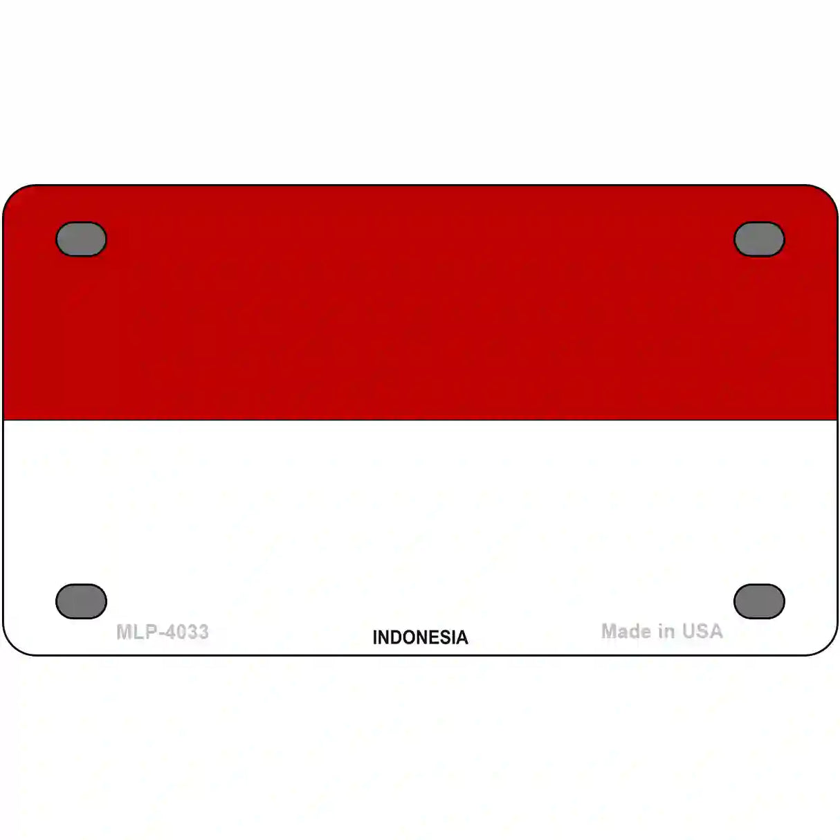 Indonesia Flag Metal Novelty License Plate 4" x 2.2" (MLP)