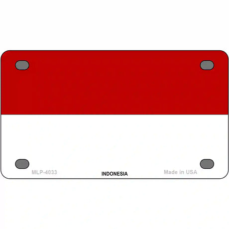 Indonesia Flag Metal Novelty License Plate 4" x 2.2" (MLP)