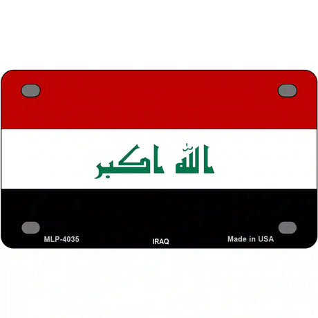 Iraq Flag Metal Novelty License Plate 4" x 2.2" (MLP)