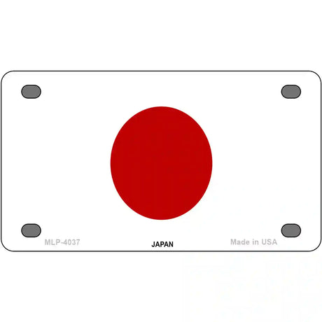 Japan Flag Metal Novelty License Plate 4" x 2.2" (MLP)