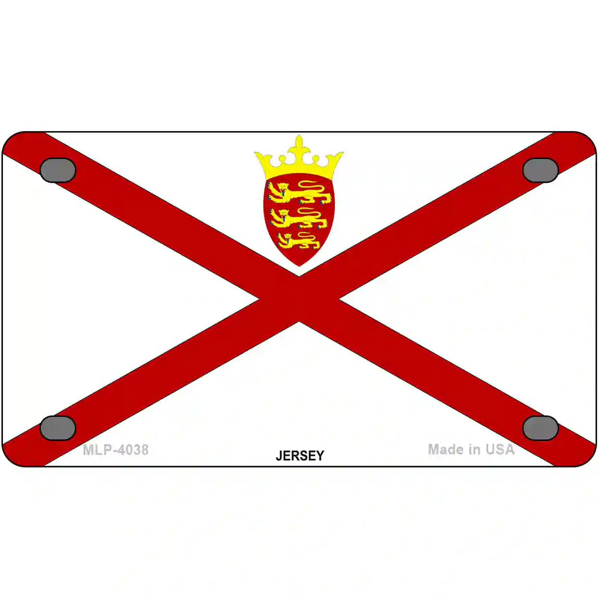 Jersey Flag Metal Novelty License Plate 4" x 2.2" (MLP)