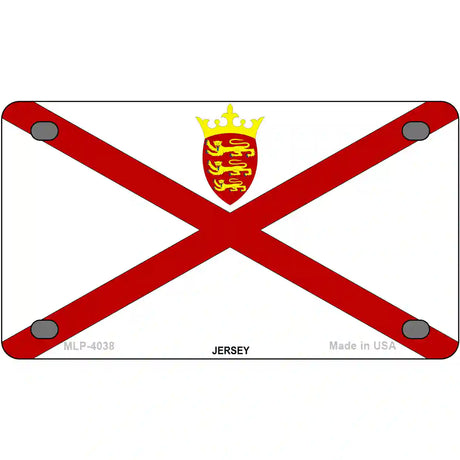 Jersey Flag Metal Novelty License Plate 4" x 2.2" (MLP)