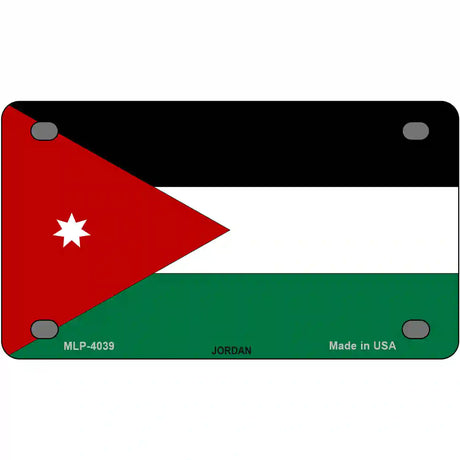 Jordan Flag Metal Novelty License Plate 4" x 2.2" (MLP)