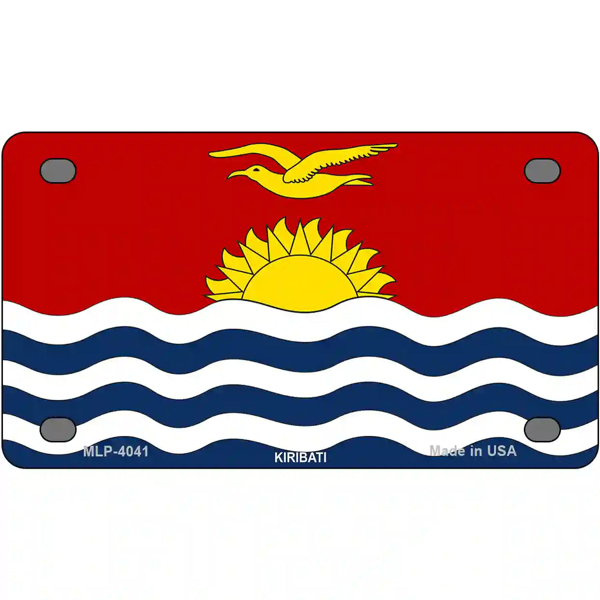 Kiribati Flag Metal Novelty License Plate 4" x 2.2" (MLP)