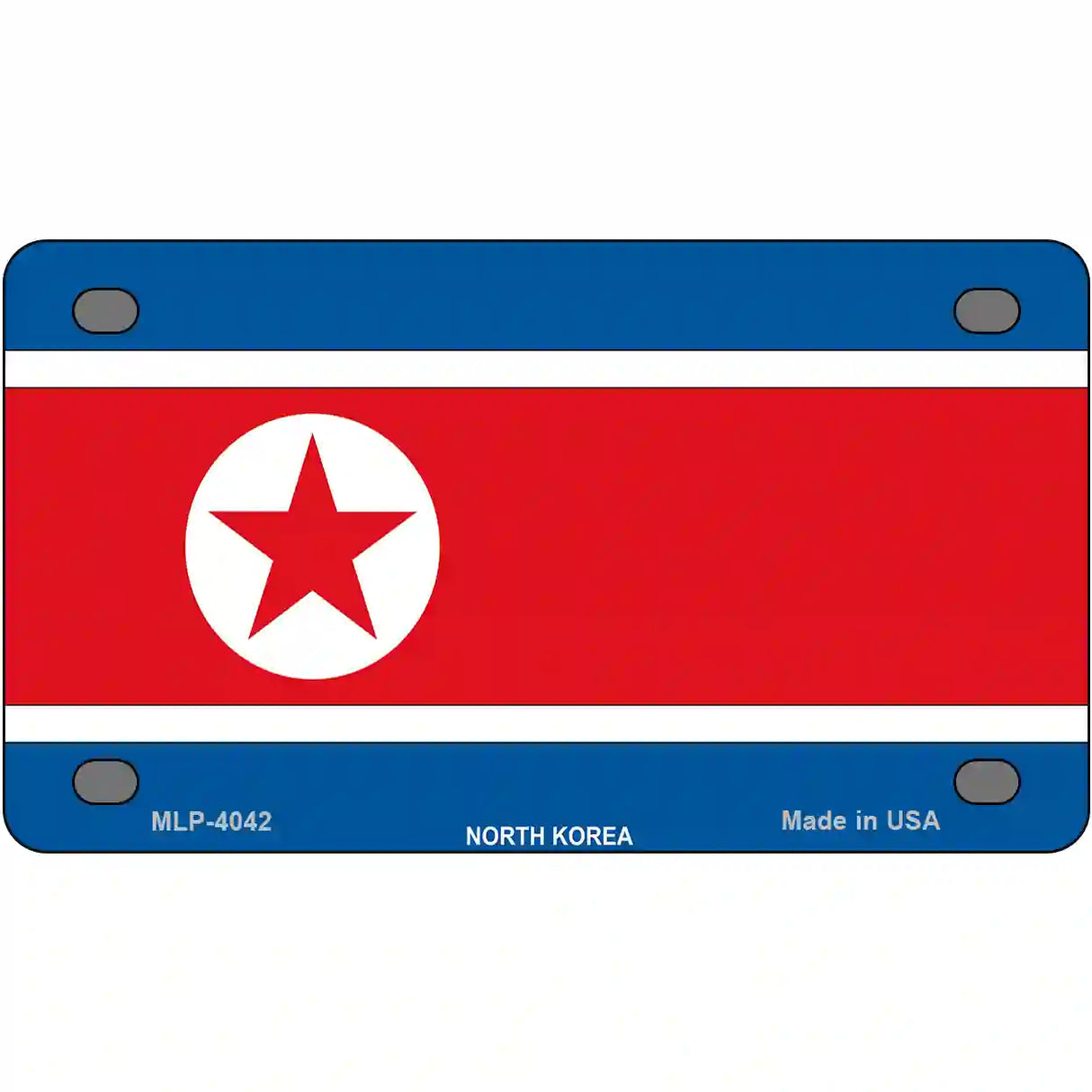 North Korea Flag Metal Novelty License Plate 4" x 2.2" (MLP)