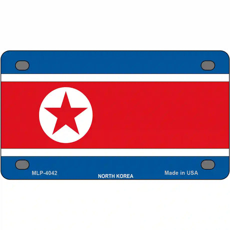 North Korea Flag Metal Novelty License Plate 4" x 2.2" (MLP)