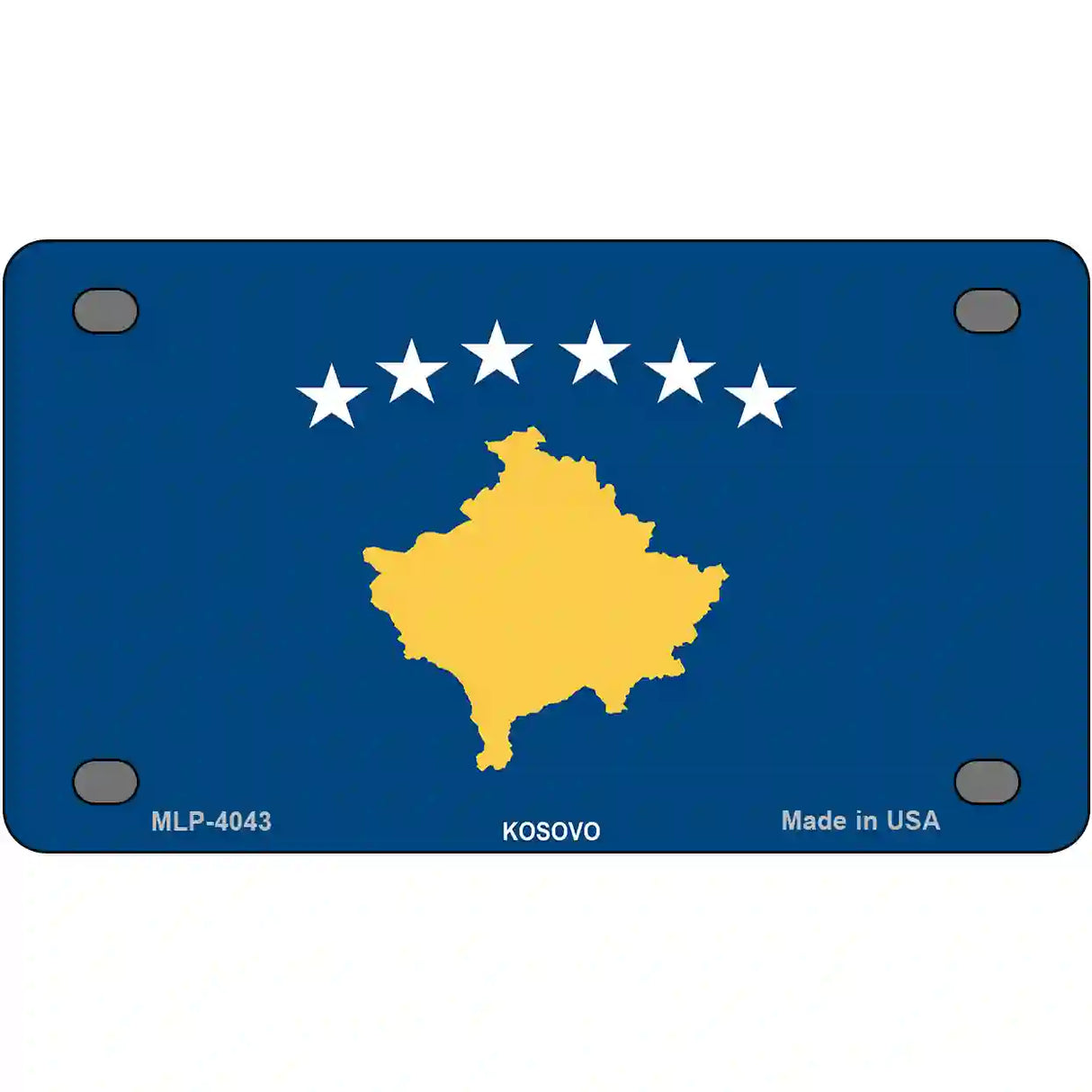 Kosovo Flag Metal Novelty License Plate 4" x 2.2" (MLP)