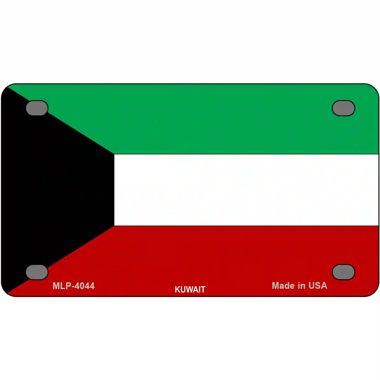 Kuwait Flag Metal Novelty License Plate 4" x 2.2" (MLP)