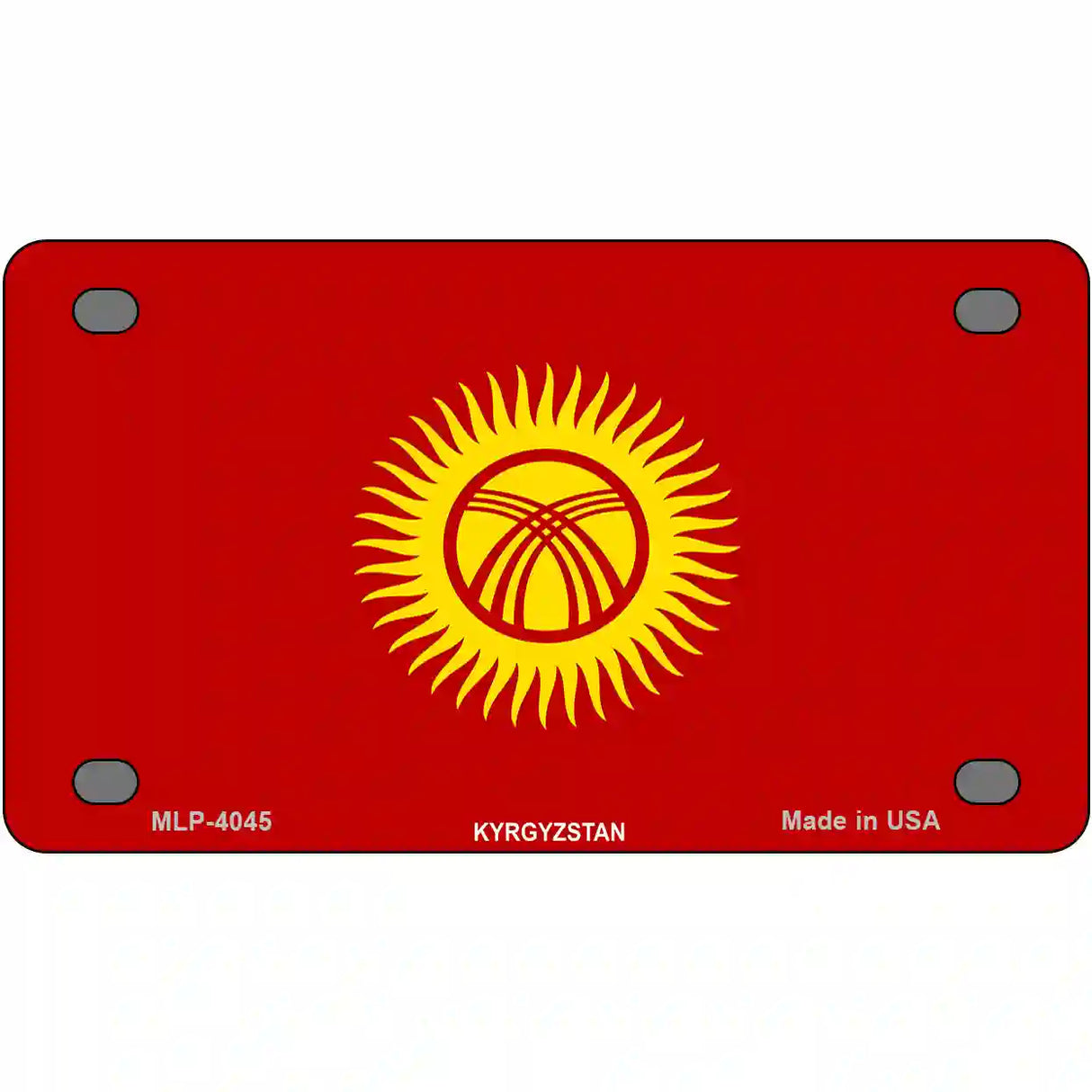 Kyrgyzsyan Flag Metal Novelty License Plate 4" x 2.2" (MLP)