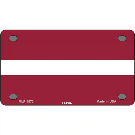 Latvia Flag Metal Novelty License Plate 4" x 2.2" (MLP)