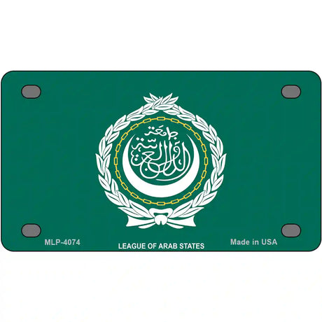 League Of Arab States Flag Metal Novelty License Plate 4" x 2.2" (MLP)