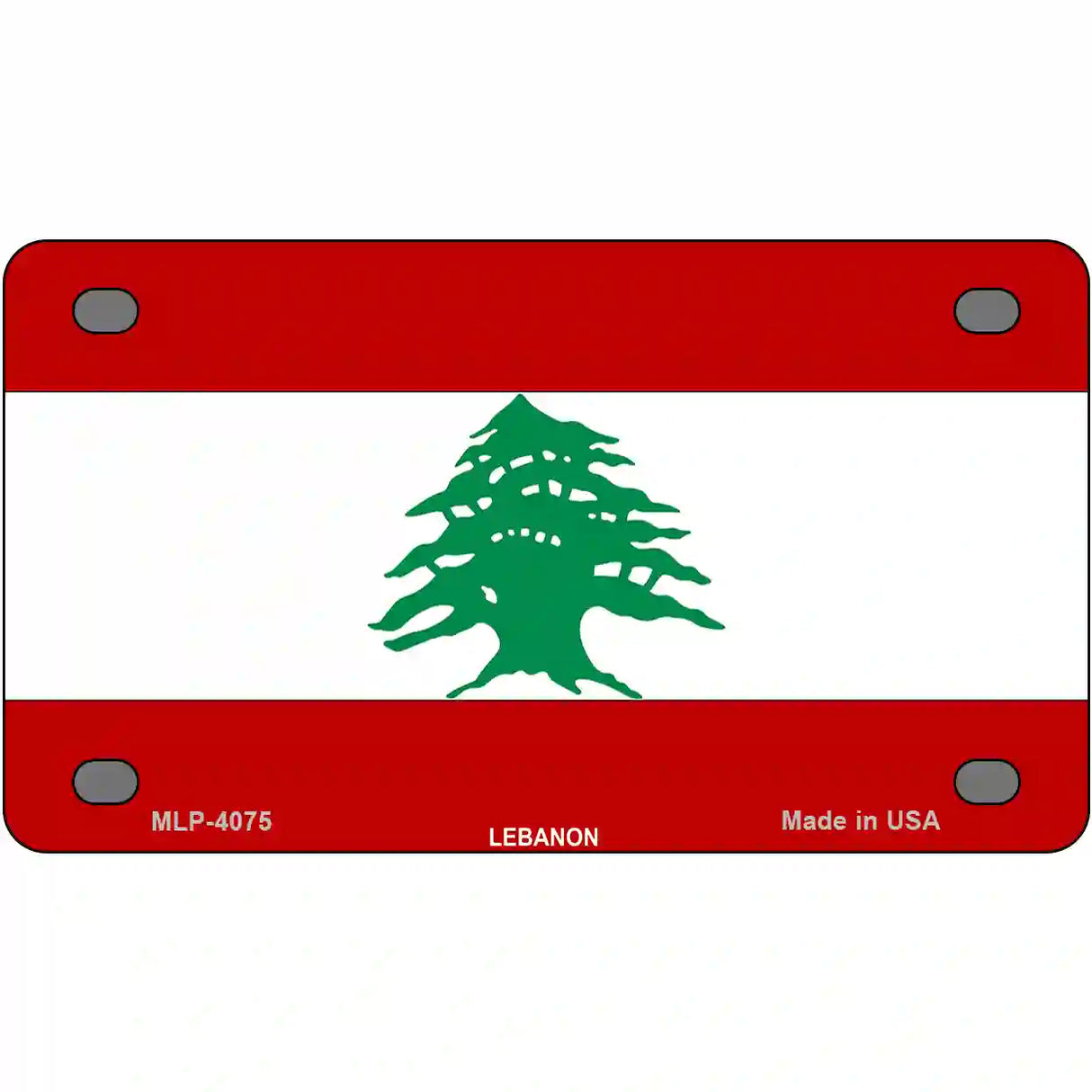 Lebanon Flag Metal Novelty License Plate 4" x 2.2" (MLP)