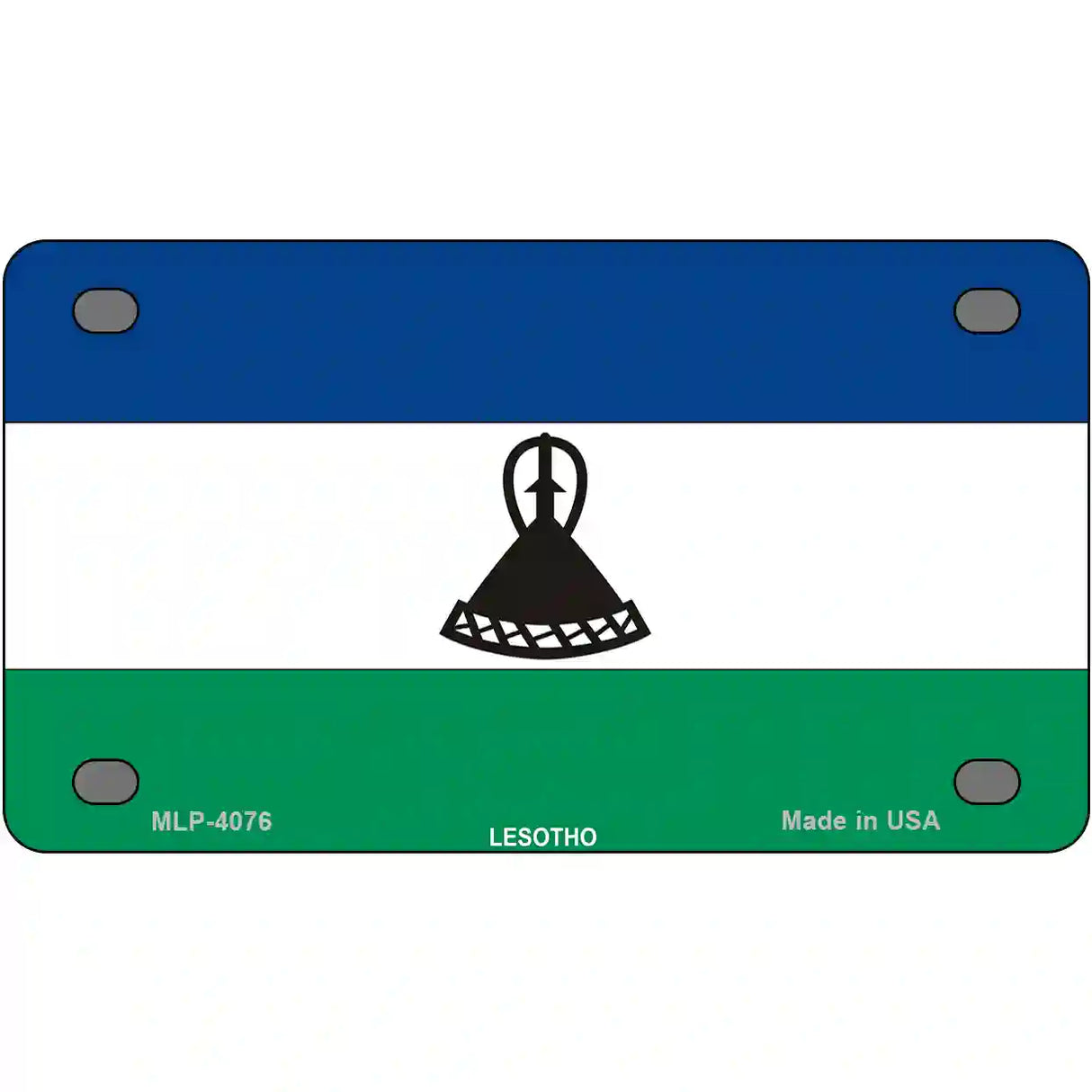 Lesotho Flag Metal Novelty License Plate 4" x 2.2" (MLP)