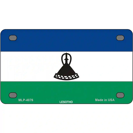 Lesotho Flag Metal Novelty License Plate 4" x 2.2" (MLP)