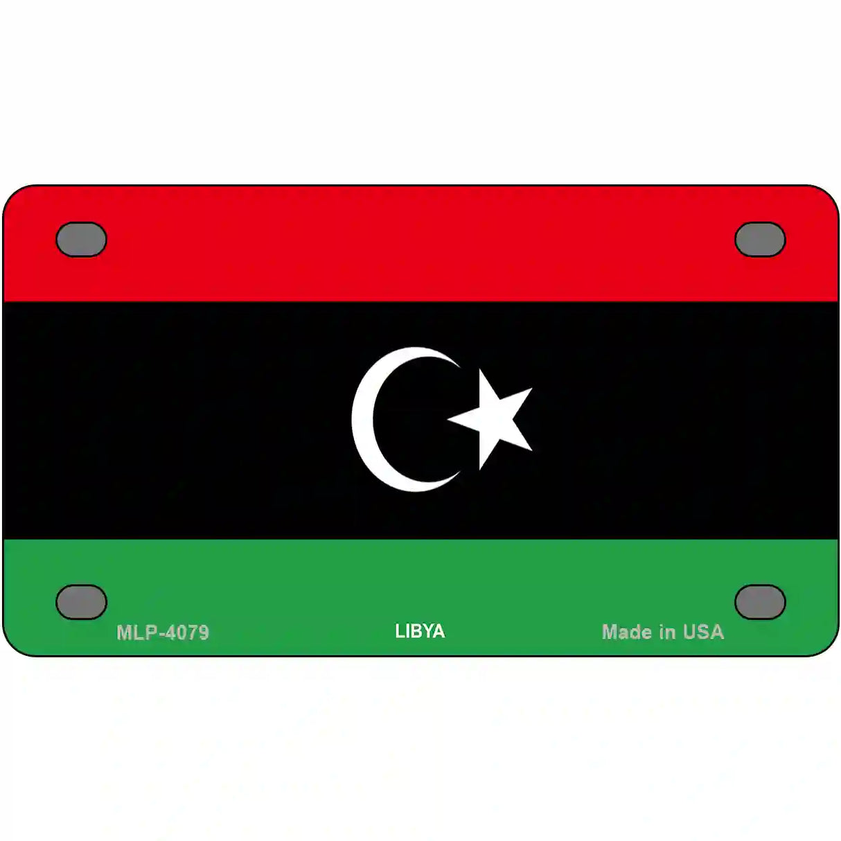 Libya Flag Metal Novelty License Plate 4" x 2.2" (MLP)