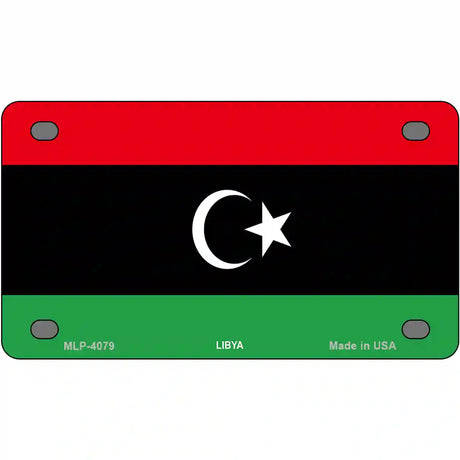 Libya Flag Metal Novelty License Plate 4" x 2.2" (MLP)