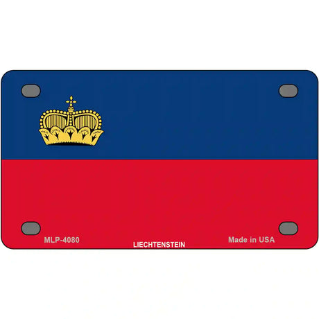 Liechtenstein Flag Metal Novelty License Plate 4" x 2.2" (MLP)