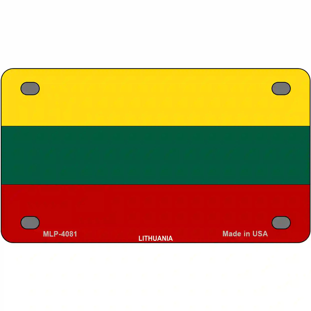 Lithuania Flag Metal Novelty License Plate 4" x 2.2" (MLP)