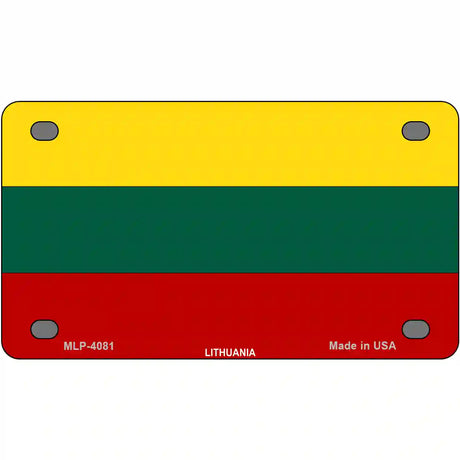 Lithuania Flag Metal Novelty License Plate 4" x 2.2" (MLP)