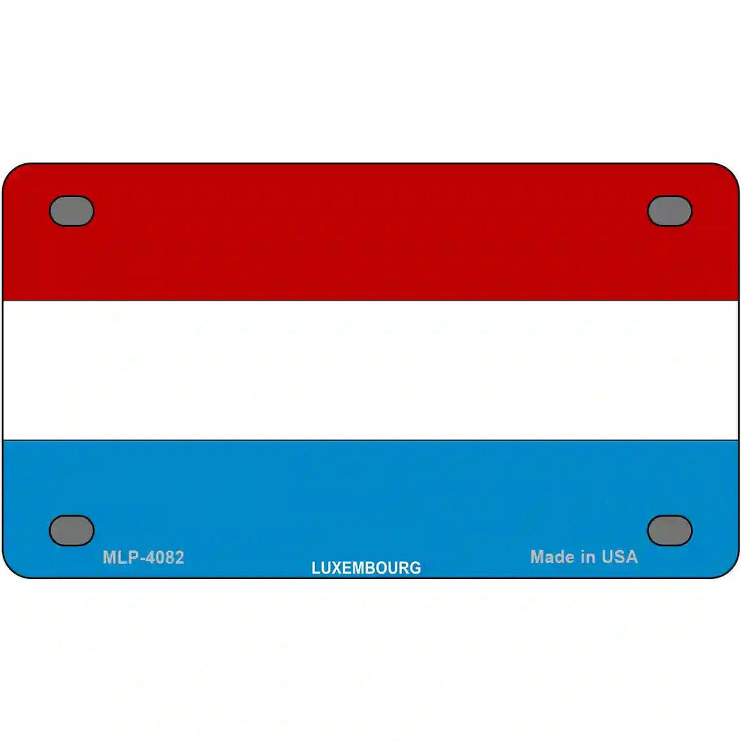 Luxembourg Flag Metal Novelty License Plate 4" x 2.2" (MLP)