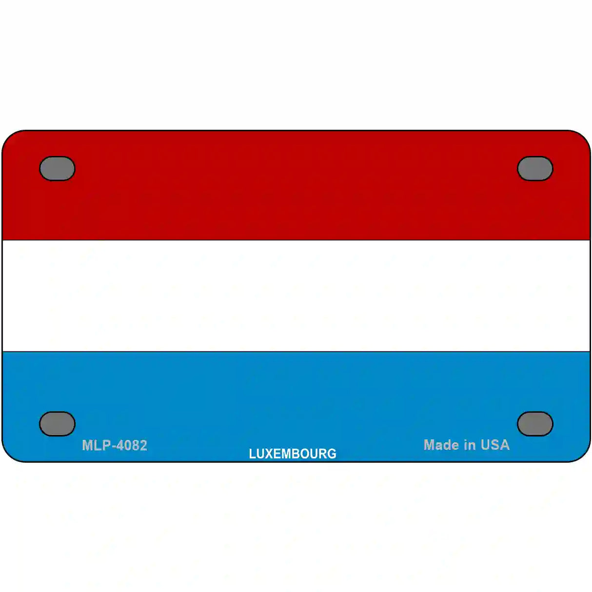 Luxembourg Flag Metal Novelty License Plate 4" x 2.2" (MLP)